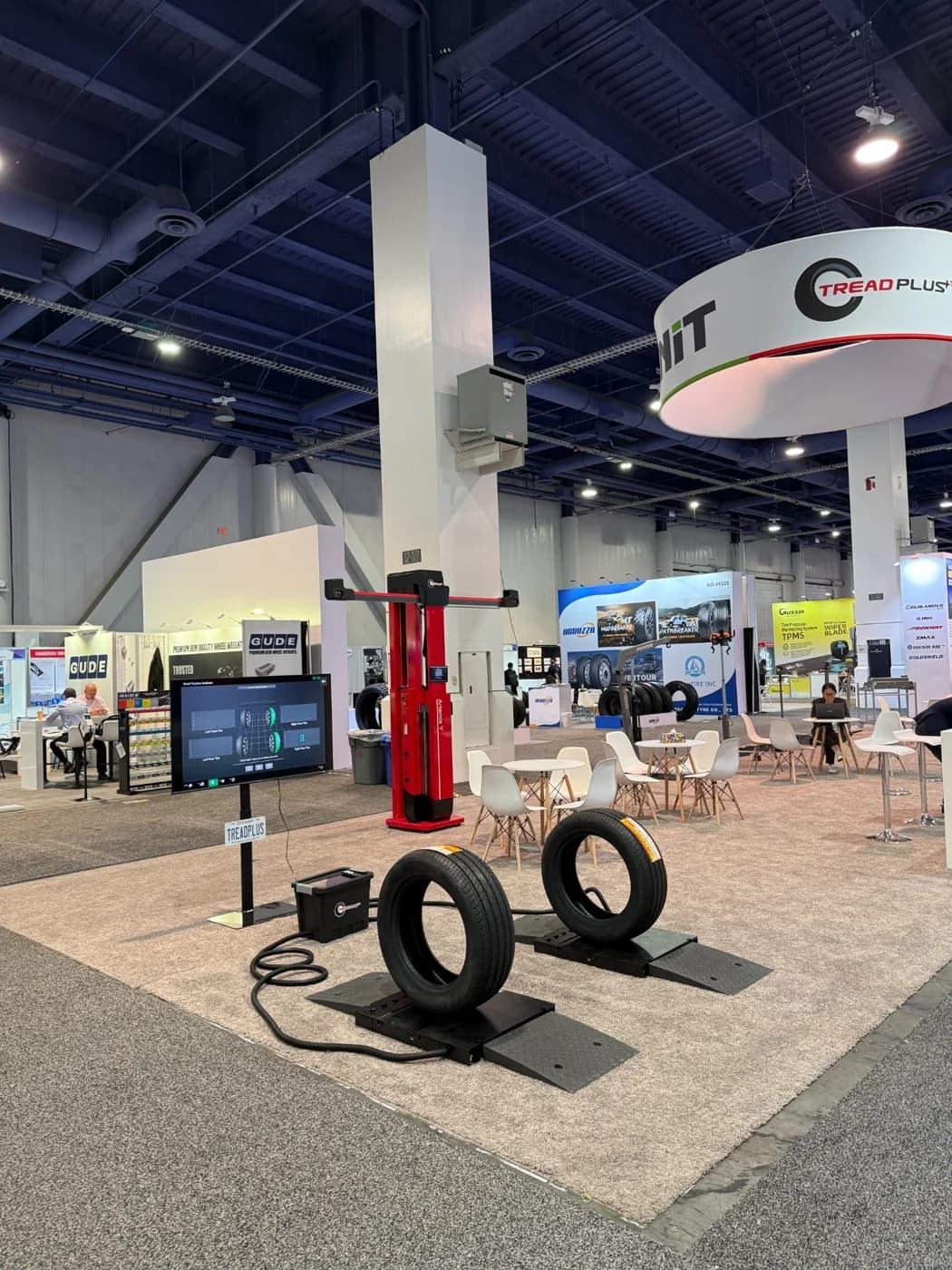 TreadPlus drive-over tire-inspection technology displayed at SEMA 2024